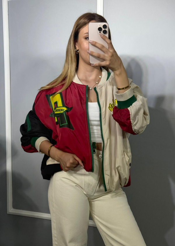 DERİ KOLEJ DETAYLI CEKET